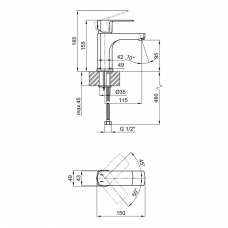 Змішувач для раковини Qtap Lipno QTLIPNO1023101G Graphite Змішувач для раковини Qtap Lipno QTLIPNO1023101G Graphite