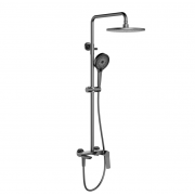 Душова система універсальна Qtap Slavonice на три споживача (з виливом) QTSLA111GMB45910 Gunmetal Black PVD