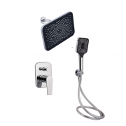 Комплект для душу Qtap Stenava Chrome: Змішувач QTST6245102DC + Лійки (QTRUC125CRM45954,QTHLA107CRM45784) + Шланг QTHADPVC200C + QTCRMBH130