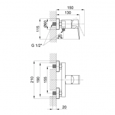 Змішувач для душу Qtap Nihonto QTNH4022101CB Black Matt Змішувач для душу Qtap Nihonto QTNH4022101CB Black Matt