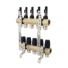 Колекторний блок з витратомірами та євроконусами Raftec GOLD 1"х6 LCR-1.6