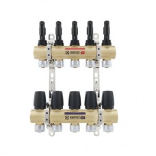 Колекторний блок з витратомірами та євроконусами Raftec GOLD 1"х6 LCR-1.6
