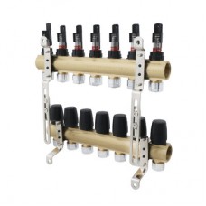 Колекторний блок з витратомірами та євроконусами Raftec GOLD 1"х7 LCR-1.7